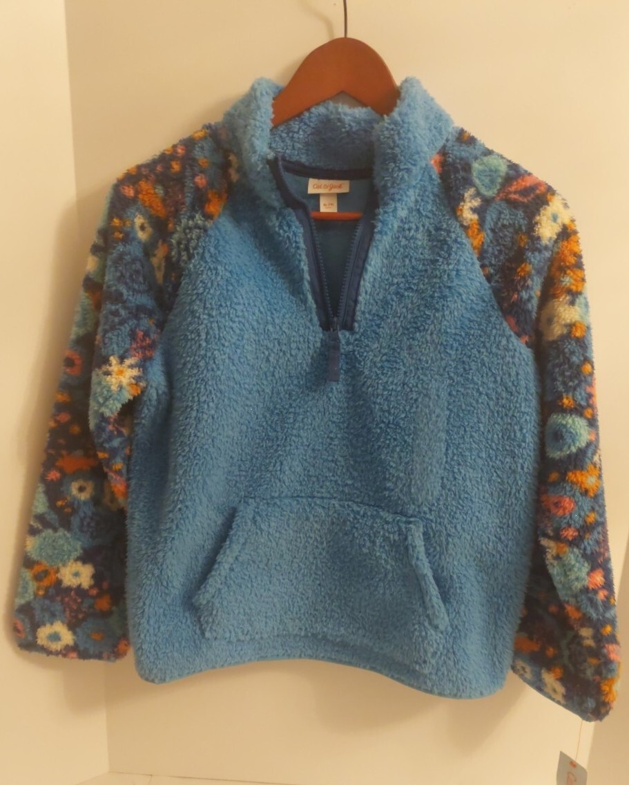 Cat & Jack Fleece Kids Jacket ○ Long Sleeve ○ Size XL (14) Blue