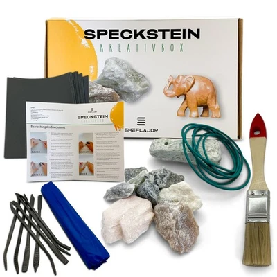 Speckstein Set inkl. Polierwachs – Kreatives Bastelset für Kinder & Erwachsene - Bild 1 von 4