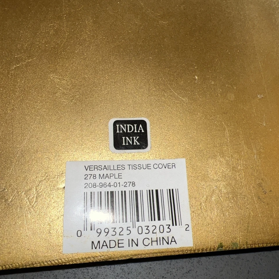 Cubierta de pañuelo de Versalles de tinta India vintage tono arce dorado borde borgoña Foto 4 de 4