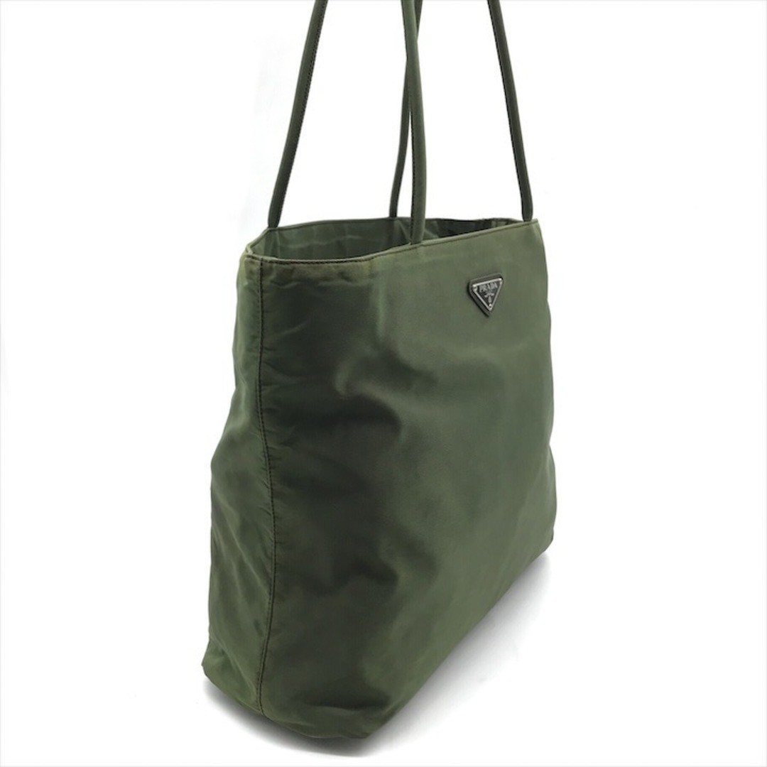 Good condition PRADA Triangle Logo Nylon Tessuto Hand Tote Bag Green Ladies Bran thumbnail 2