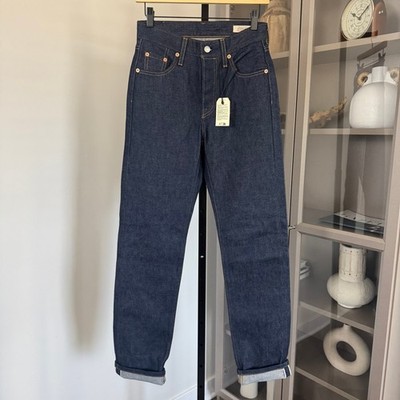 Levi's 501 Selvedge Denim Straight Leg Jeans 24x32 NEW Indigo Blue