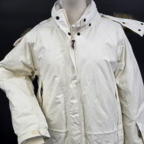 Eddie Bauer Premium Gänsedaunen Damen weiß Mantel Jacke Parka Fell Kapuze Mode XL - Bild 2 von 23