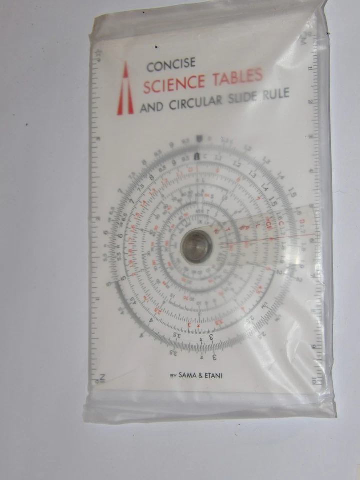UNUSED VTG 1968 CONCISE CIRCULAR SLIDE RULE & SCIENCE TABLES! INSTRUCTIONS~JAPAN - Image 2 of 4