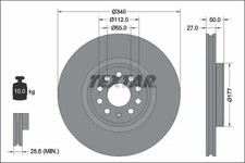 2x Bremsscheibe innenbelüftet 92337405 TEXTAR für SKODA VW AUDI CUPRA