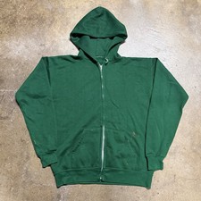 Vintage 70s/80s Blank Ideal Zipper Green Made In USA Hoodie Sweatshirt Sz M