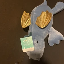 Pillowfort Weighted Plush Dragon Throw Pillow Blue 3 Pounds 24in Length NWT