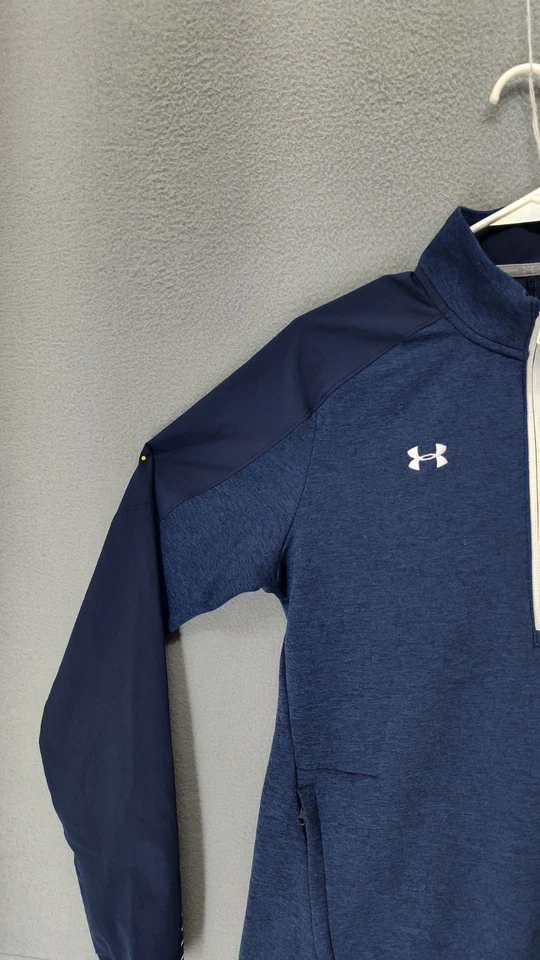 Suéter Under Armour Mujer L Azul Marino Team Tech 1/4 Cremallera Oso Baloncesto Logo Foto 2 de 4