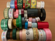 Bundle of assorted good quality colours and designs satin ribbon