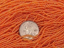11/0 Pink-Lined Citrine Yellow Transparent Czech Glass Seed Beads Full Hank