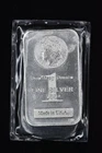 One Troy Ounce 999+ Silver Bar Made In USA in plastic
