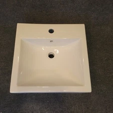 Swiss Madison Voltaire 18" Square Ceramic Vessel Sink Glossy White Wall Mount