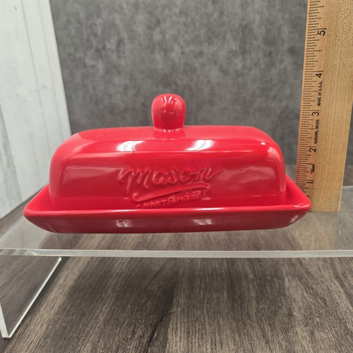 Red Mason Craft & More Ceramic Butter Dish Farmhouse Kitchen Decor - Picture 5 of 8