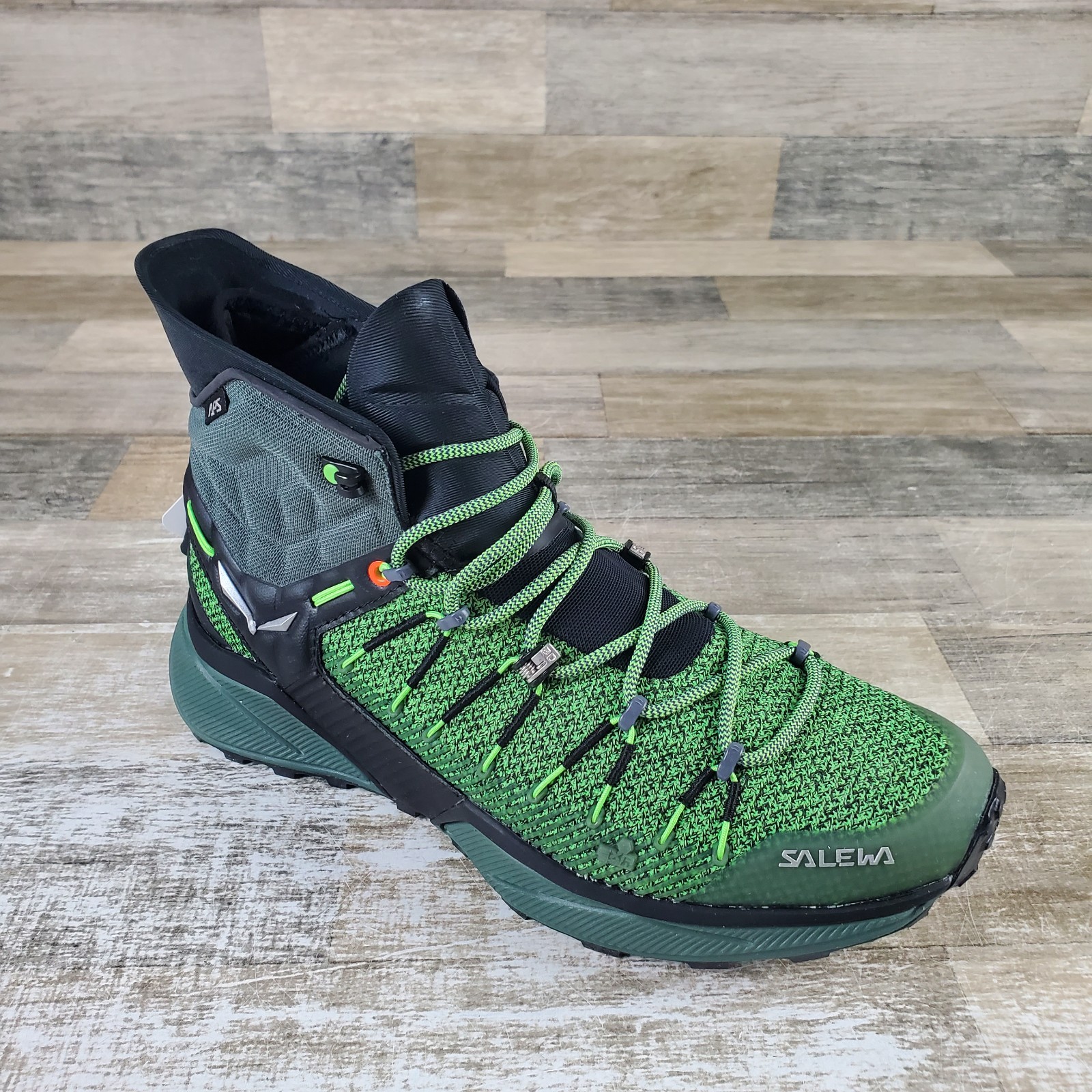 Salewa Dropline Hombres Botas de Senderismo Talla 8.5 Verde Crudo Rana Pálida Con Cordones Impermeables