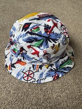 Polo Ralph Lauren Reversible Bucket Hat Bear Tropical Palms Sailing One Size 4-7