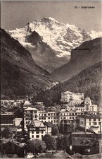 Interlaken Switzerland Jungfrau Mountain Vintage Alpine City Postcard 1910s [AA]