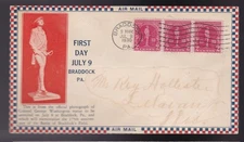 BATTLE OF BRADDOCK #688 US FIRST DAY COVER 1930, ROESSLER CACHET FDC