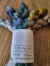 Variegated hand dyed yarn (mini skein set) Hand dyed sock yarn, Fingering weight