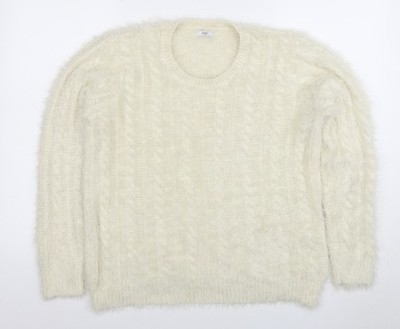 Cotton Traders Damen Pullover Creme Zopfmuster Größe 22/24