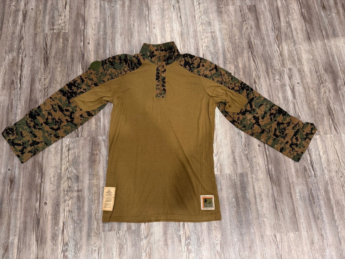 米軍　実物　FR COMBAT SHIRT WOODLAND MEDIUM ② USMC Woodland MARPAT FROG Combat Shirt top Size Medium Regular MR