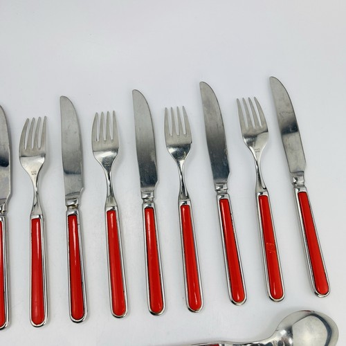 Pinti Inox Menù Posate 18 pz Coltello Forchette Cucchiaio Plastica Acciaio Inox Anni 80 - Foto 11 di 16