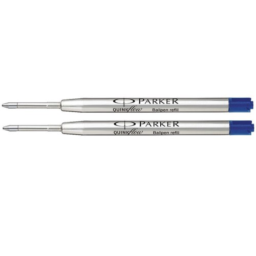 2x Genuine Parker BALL POINT Refill Medium / Fine BLACK / BLUE New UK - Picture 7 of 10