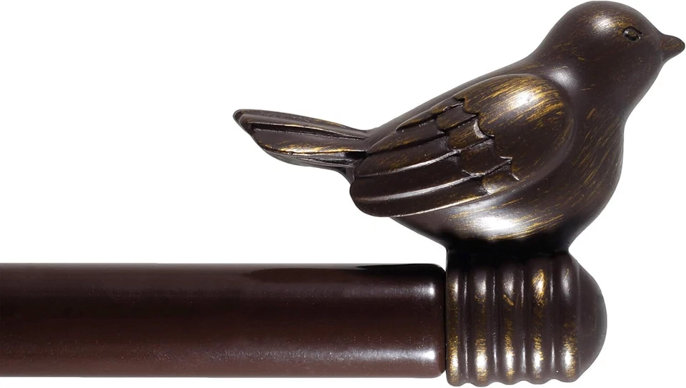 Juego de una sola barra cortina ajustable decorativa para pájaros de 3/4 pulgadas, 28"-120" Foto 2 de 2