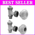 Complete Pool Parts Set: Plunger Valves, Inlet Nozzle & Strainer for 1.5" Hoses