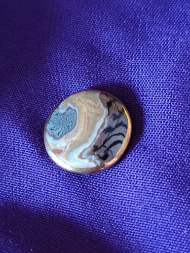 Jasper Cabochon Sealed Gold Rimmed Vintage  - Picture 5 of 11