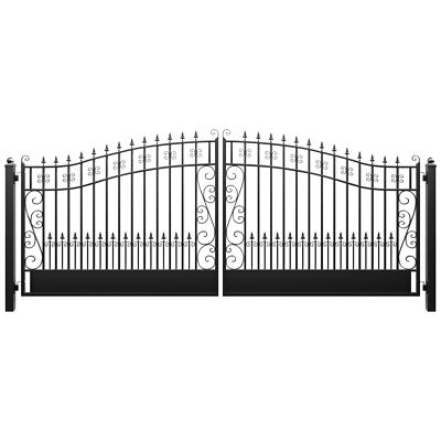 #ad #ad ZUMI 16x6 ft. Dual Swing Driveway Gates Outdoor Steel Swing Gates for Driveway $1619.99