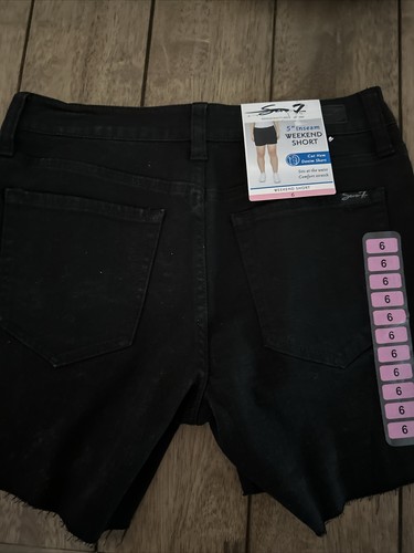 Seven7 Ladies 5" inseam Cut Denim Weekend Short Black/Wildfire Ret $59 Size 6 - Picture 5 of 5