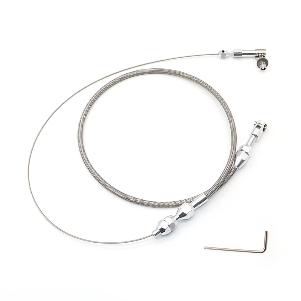 24" THROTTLE CABLE BRAIDED STAINLESS STEEL UNIVERSAL ACCELERATOR For FORD, CHEVY - Image 4 of 4