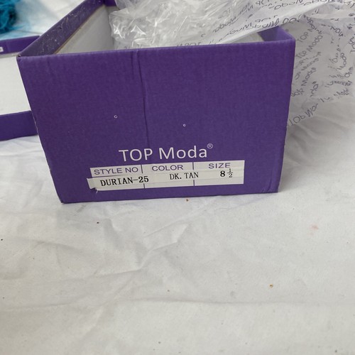 Top Moda Womens Chenille Slingback Sandals Beige Strap Buckle 8 1/2 New - Picture 4 of 6