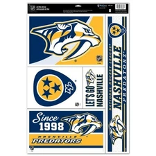 NASHVILLE PREDATORS 5 PIECE MULTI-USE DECALS 11"X17" SHEET PERFECT FOR WINDOWS