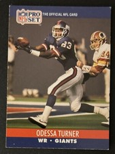 1990 Pro Set Odessa Turner Football Rookie Card (RC) #599 Giants WR FR. rookie card picture