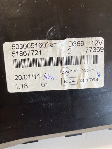 Fiat Doblo Speedometer Taho Instrument 51867721 Genuine 1.6 M Jet 2012 Rhd - Picture 5 of 10