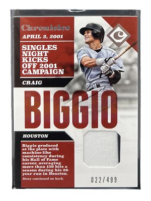 2017 Panini Chronicles Swatches /499 Craig Biggio #CS-CR