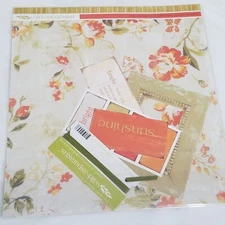 NEW MME Wild Asparagus SUNSHINE Page/Card Kit 12x12 Paper Ribbon Frame Title Tag