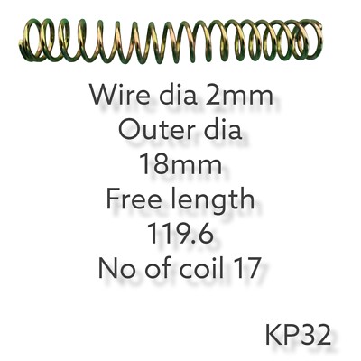 Drahtdurchmesser 2 mm x 18 mm Außendurchmesser x 119,6 mm lang Druckfeder 1 Stück