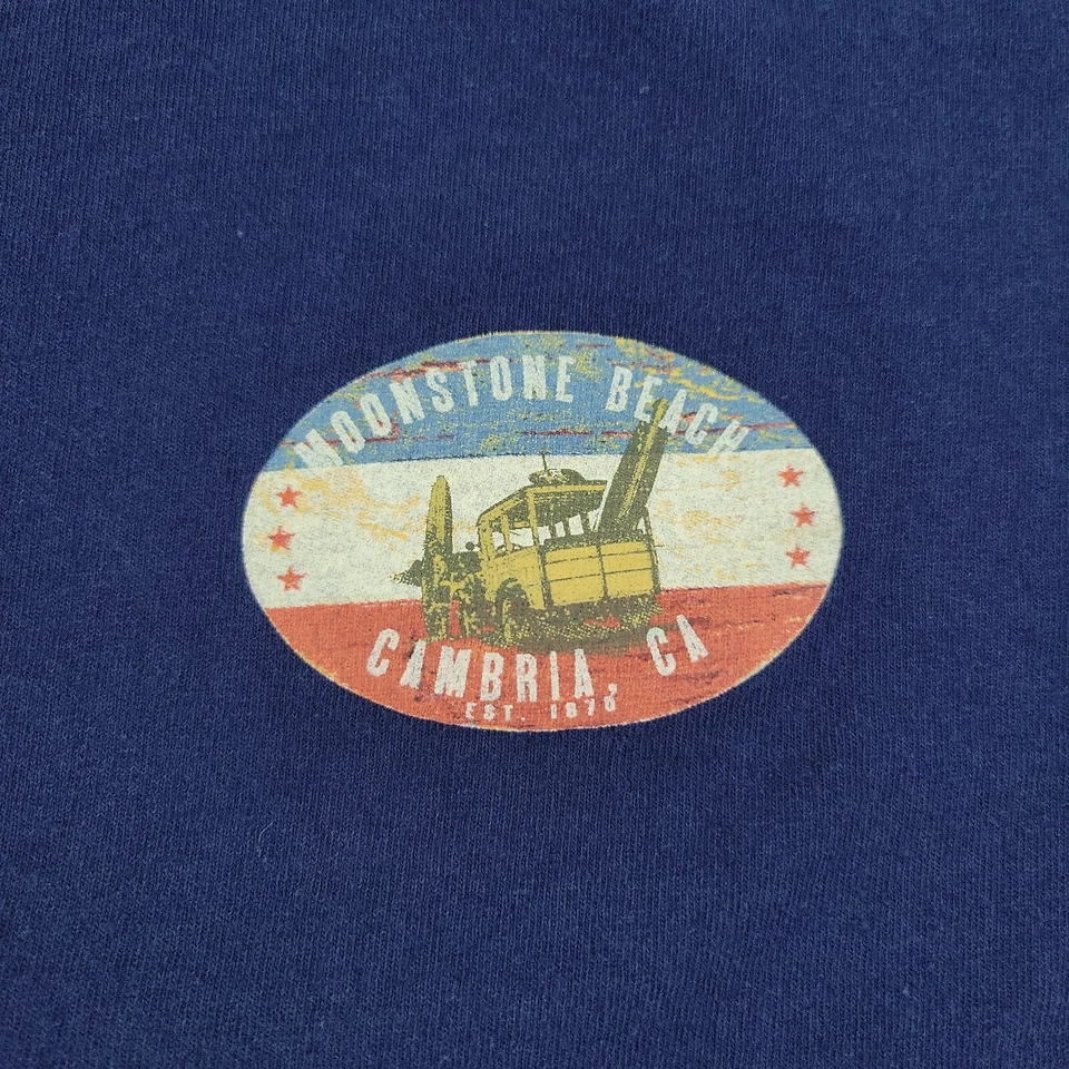 Camisa de playa Moonstone para hombre grande azul Cambria CA camiseta gráfica manga corta adulto Foto 2 de 4