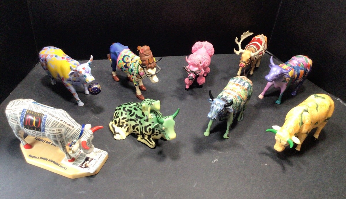 9 - Rare Cow Parade Collectible Figurines And Cow Parade
