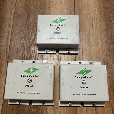 Lot of 3 SurgeGate CAT6-LAN 1Gb 8 Wire Protection Surge Gate