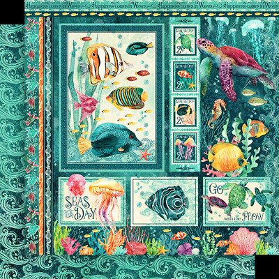 Graphic45 SEAS THE DAY (1 PC) 12x12 TWO-SIDED PRINTED CARDSTOCK