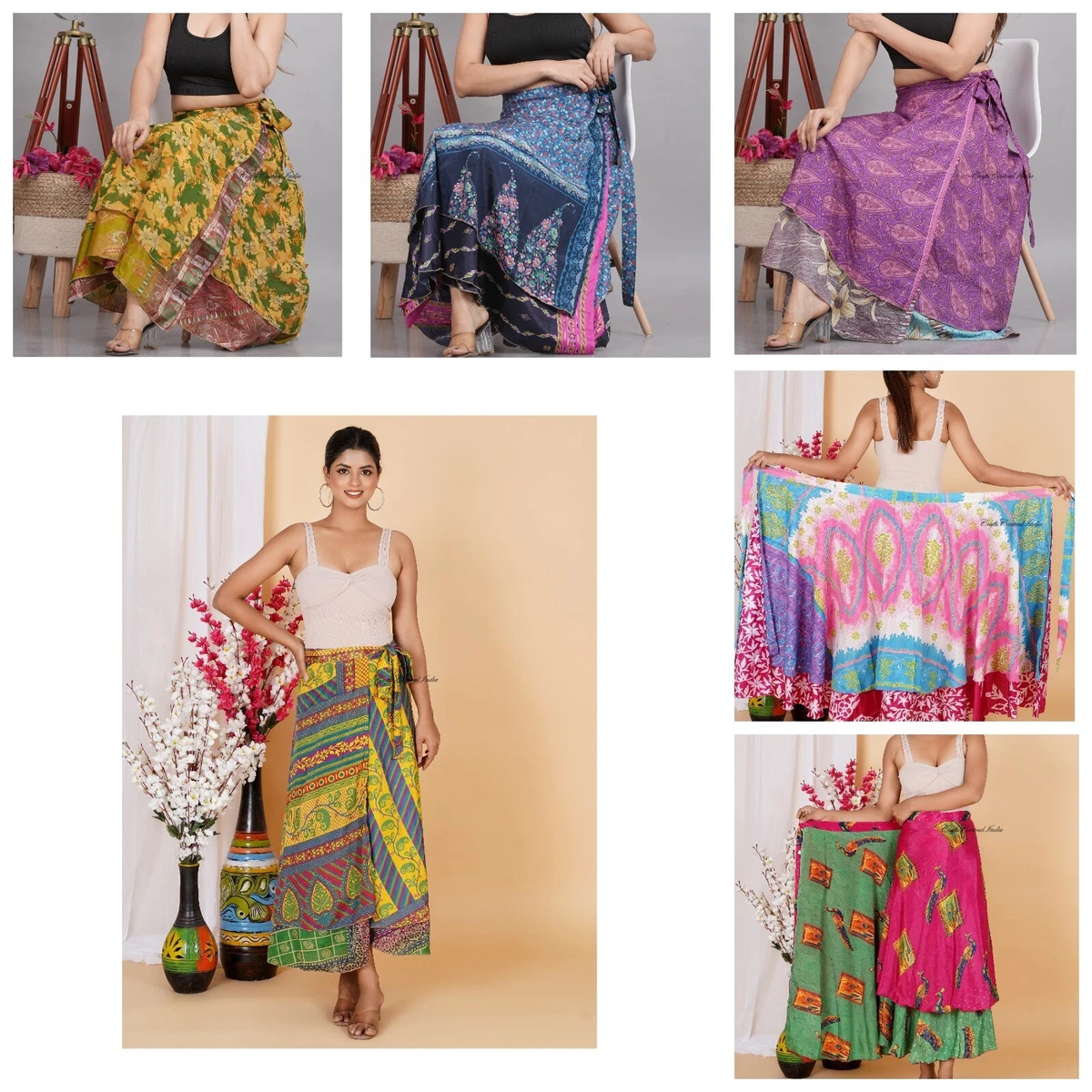Vintage hot sale bohemian skirts
