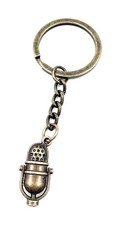 Portachiavi Microfono Mic Bronzo Studio Tonnellata Metallo Ciondolo Fascino