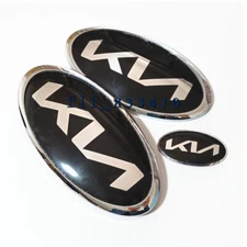 3PC KN AUTO Front Hood Emblem Trunk Rear Steering Badge Sticker for SORENTO 2017