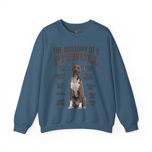 Lustiges Sweatshirt Anatomy of A Pitbull Pitbull Haustierliebhaber Dogdad Dogmom Geschenk - Bild 14 von 33