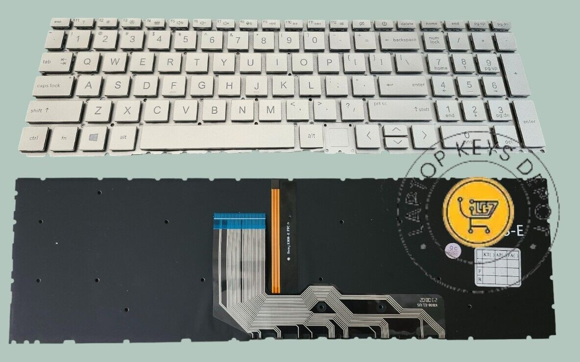 NEW Backlit Silver Keyboard for HP ENVY 15-EE 15-ED 15T-ED 1