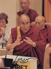 Dalai Lama Autographed 7 x 9.5
