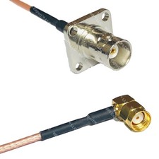 RG316 BNC Flange Female to RP-SMA MALE ANGLE RF Cable Rapid-SHIP LOT
