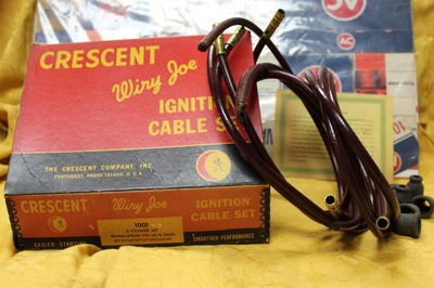 Vintage DISPLAY ART NOS CRESCENT WIRY JOE IGNITION CABLE SET 1001 6 CYLINDER  #1